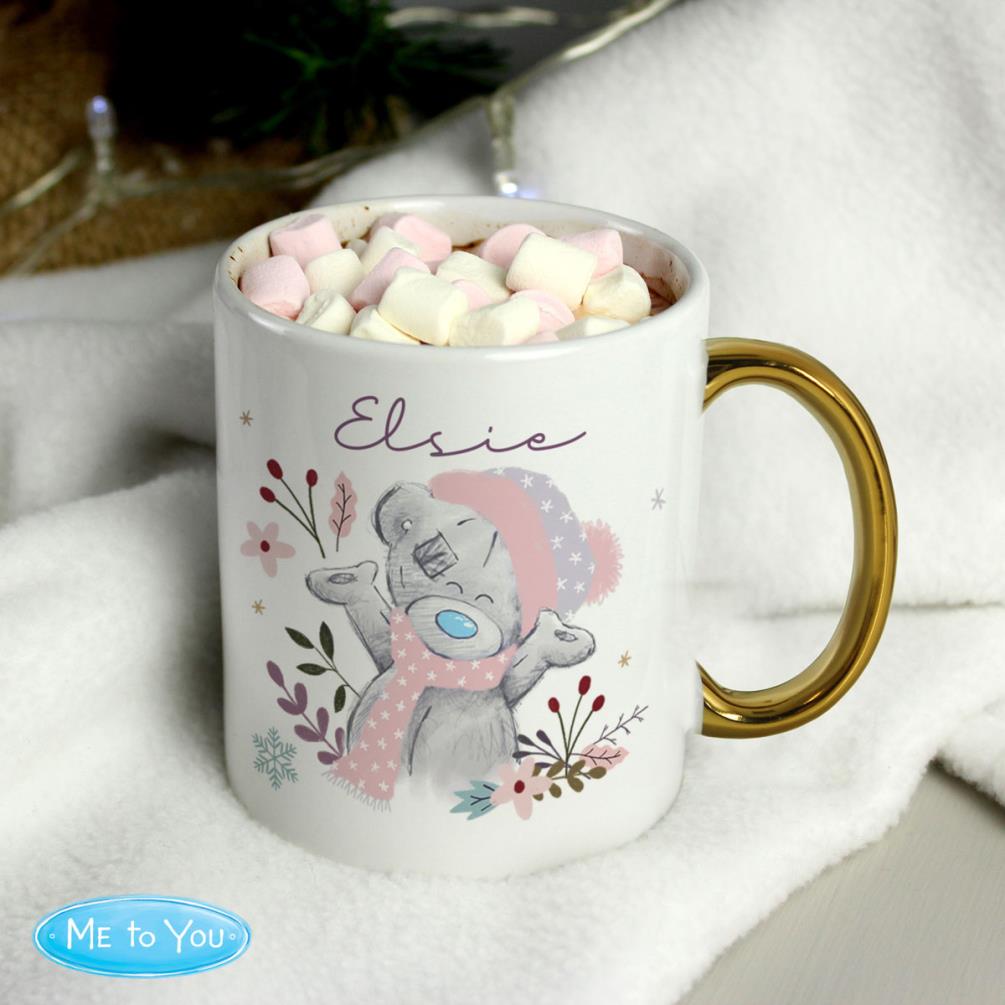 Personalised Me to You Cosy Winter Gold Handled Mug Extra Image 2